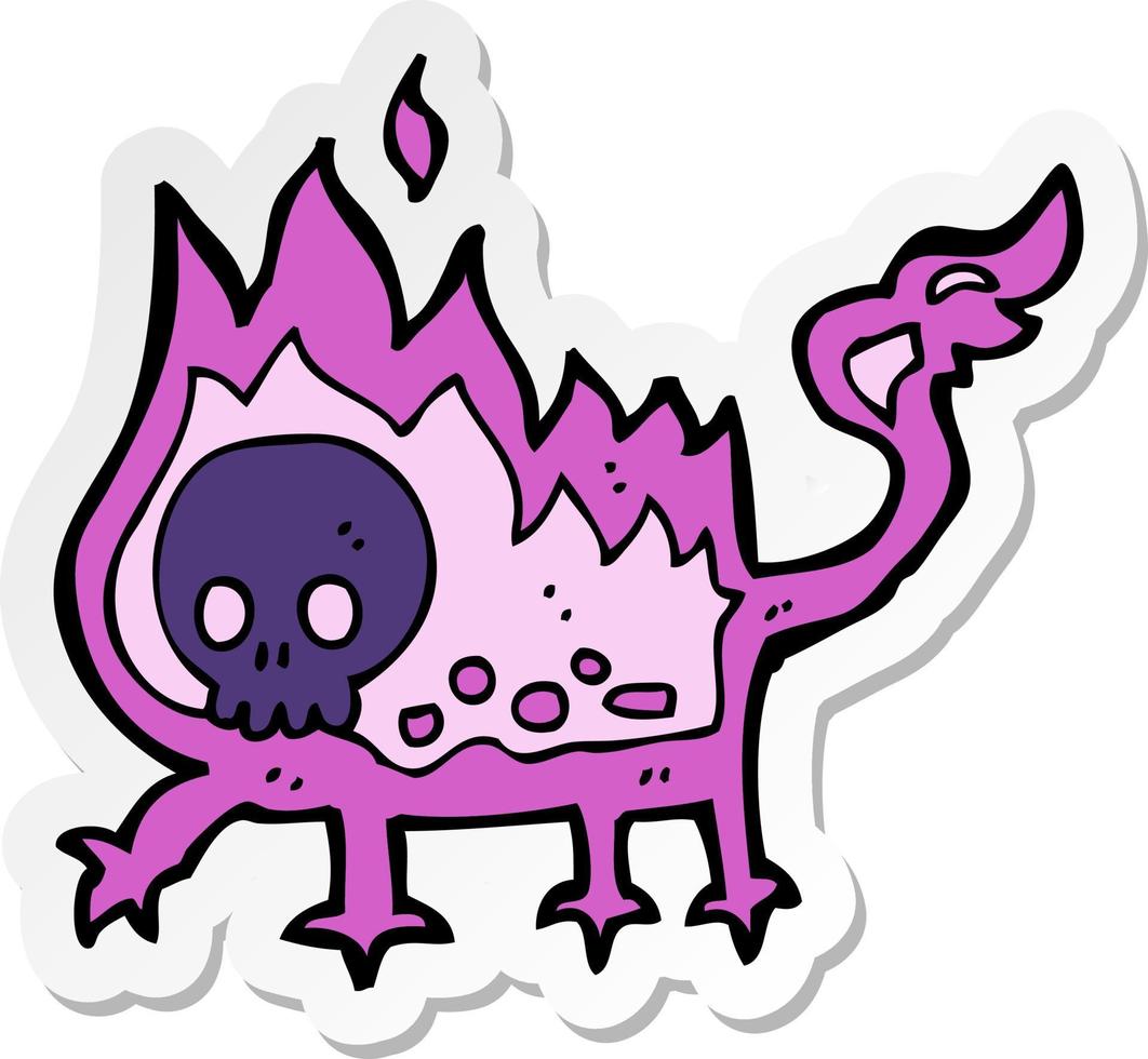 sticker of a cartoon little imp vector