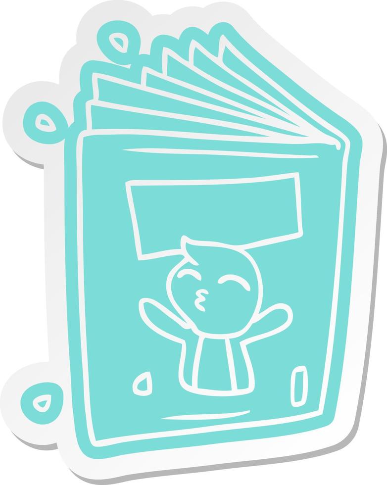 cartoon sticker of a magazine vector
