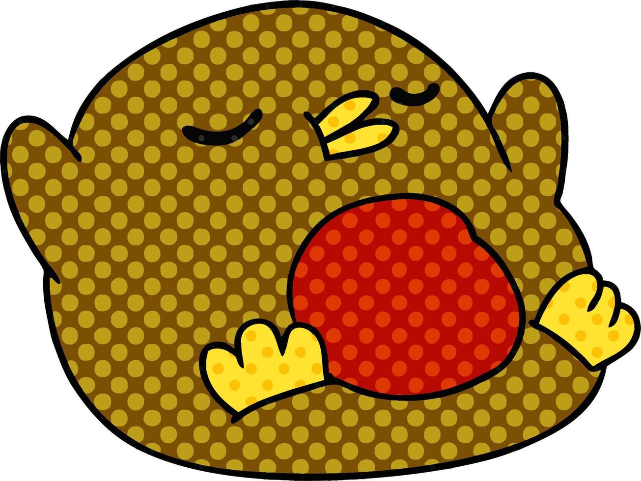 cartoon cute kawaii red robin vector