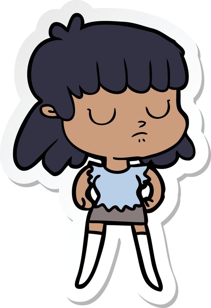 cartoon indifferent woman vector