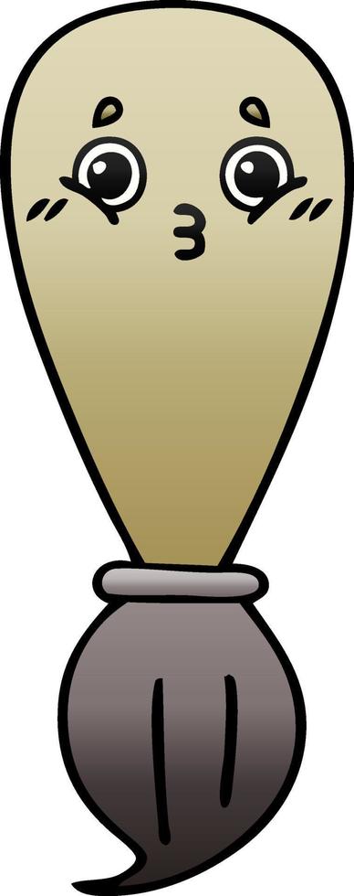 gradient shaded cartoon paint brush vector