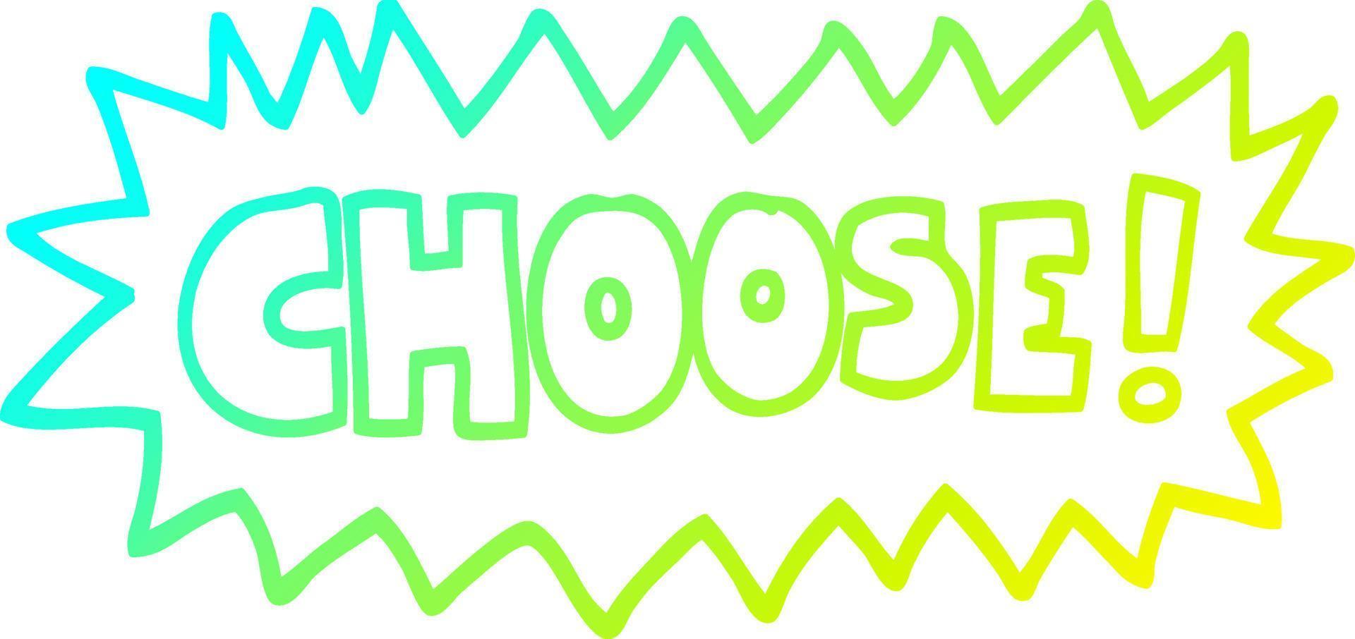 cold gradient line drawing cartoon choose symbol vector