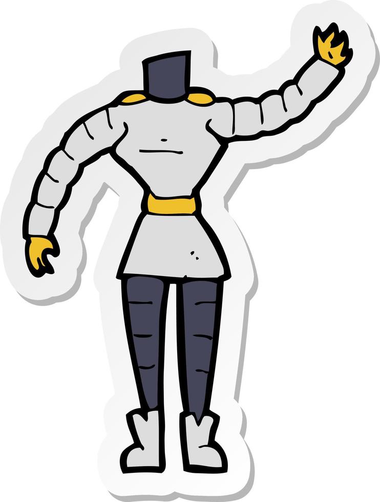 pegatina de un cuerpo de robot femenino de dibujos animados vector