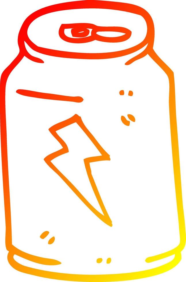 warm gradient line drawing cartoon energy drink vector