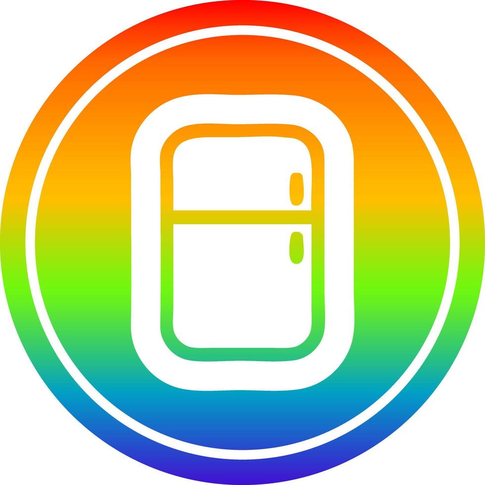 refrigerador de cocina circular en el espectro del arco iris vector