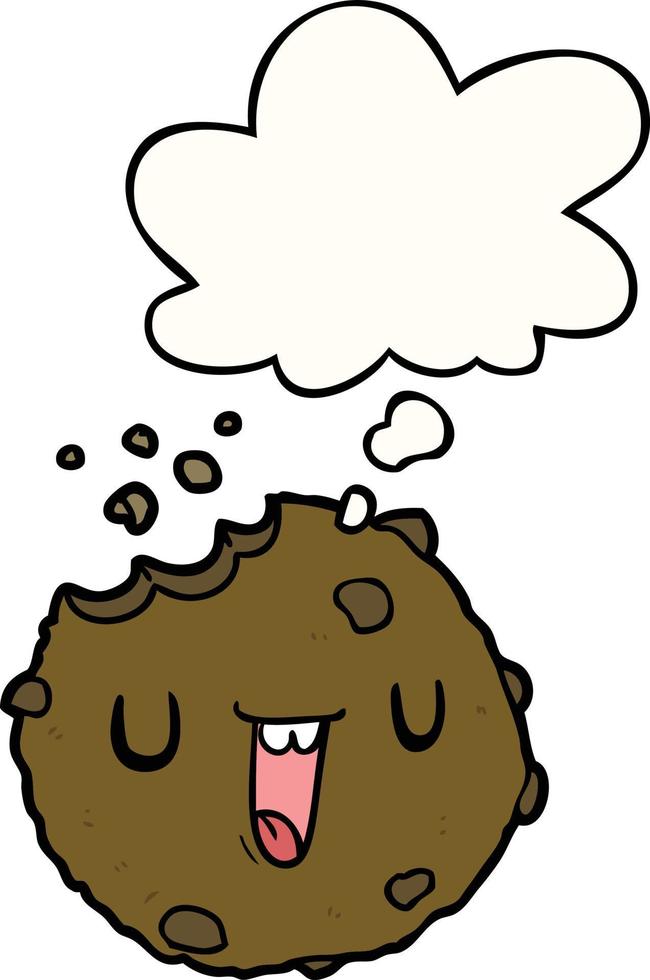 cartoon cookie and thought bubble vector