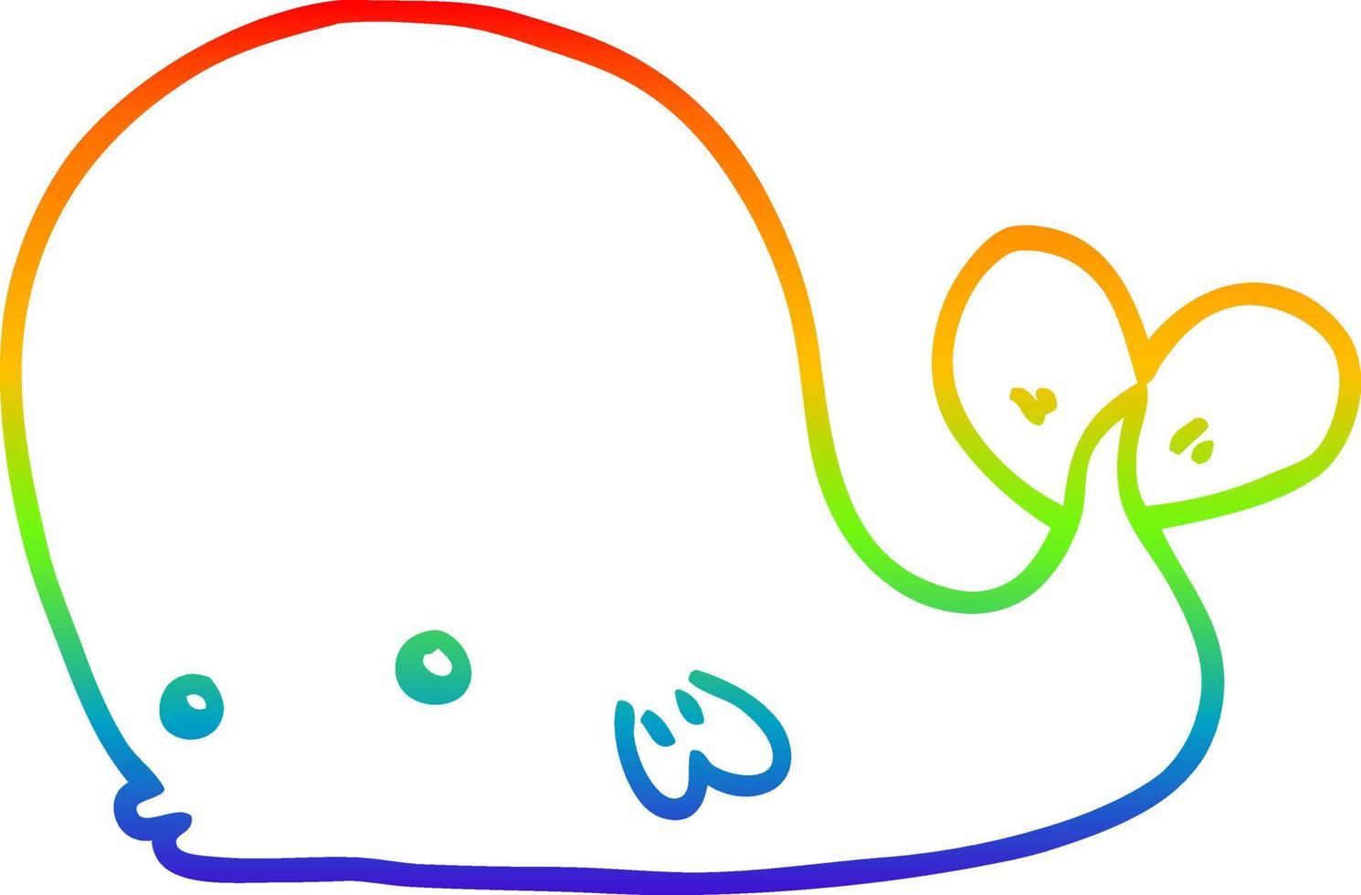 rainbow gradient line drawing cartoon whale vector