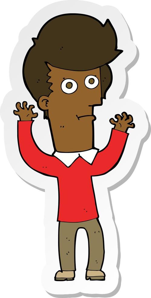 sticker of a cartoon shocked man vector