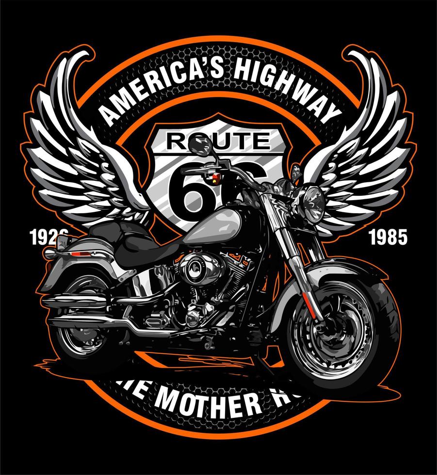 classic motorbikes and traffic signs vector