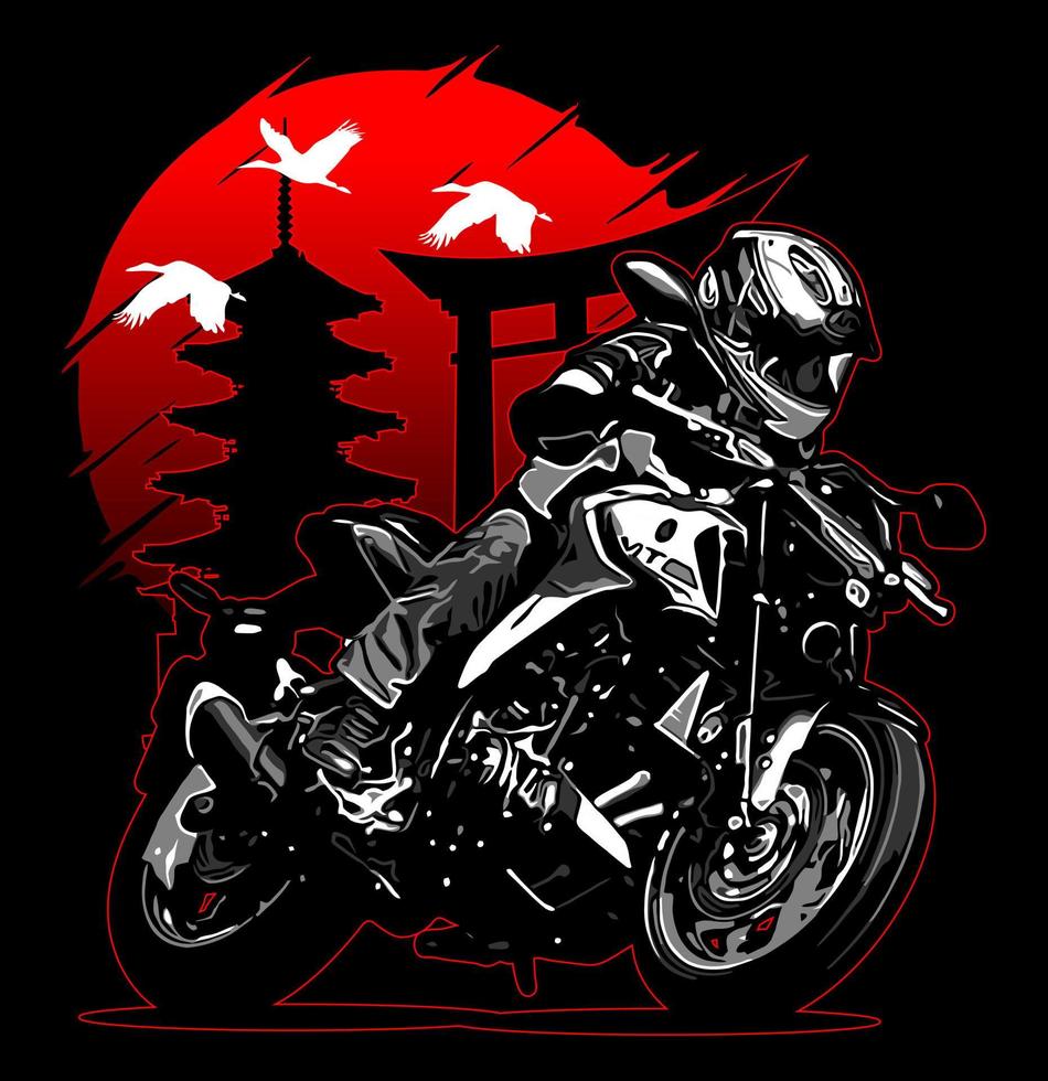 motorbike rider vector
