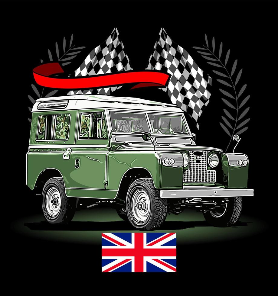 classic english suv car vector