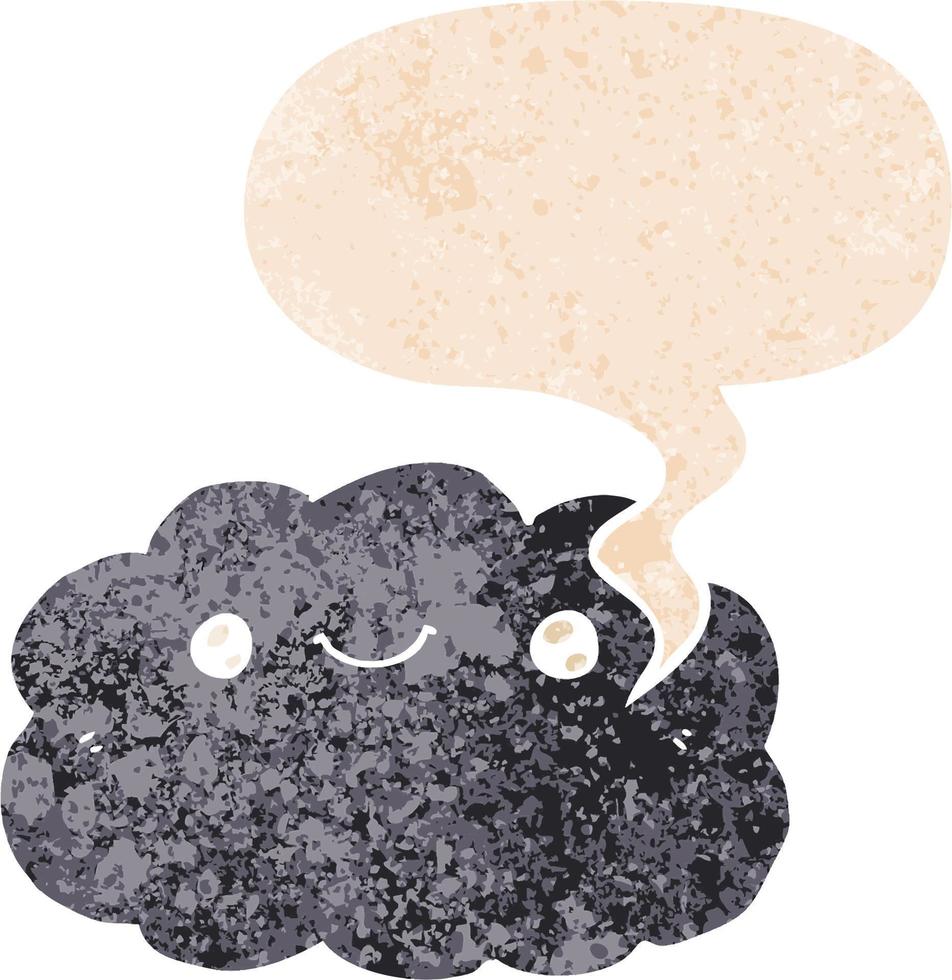 caricatura, nube, y, burbuja del discurso, en, retro, textura, estilo vector