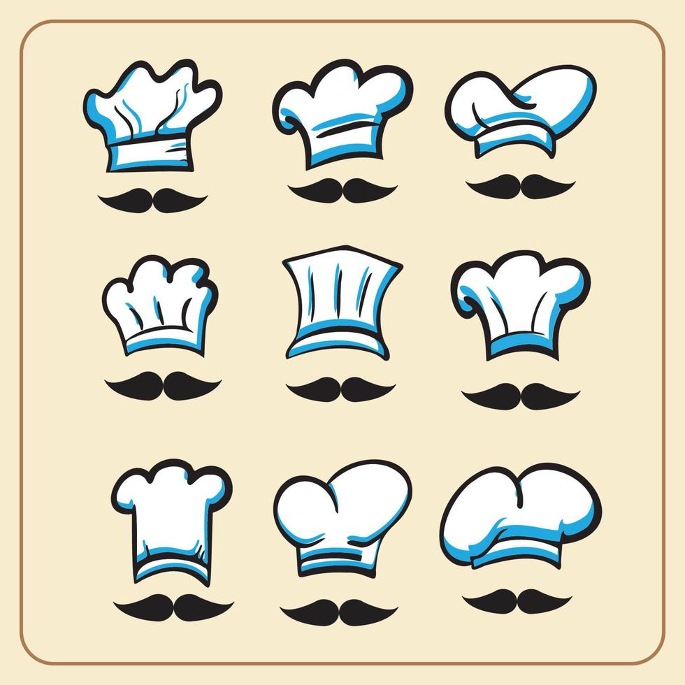 chef hat vector bundle for food or cooking concept