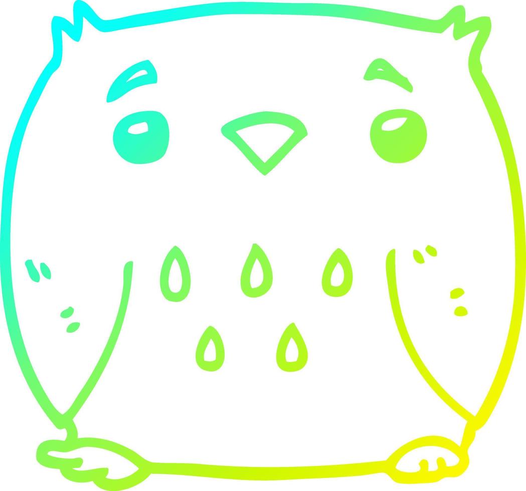 cold gradient line drawing cartoon owl vector