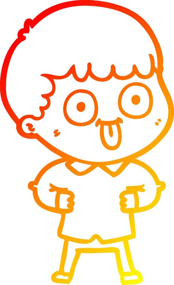 warm gradient line drawing cartoon man staring vector