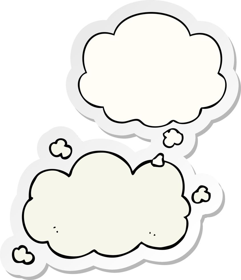 cartoon cloud and thought bubble as a printed sticker vector