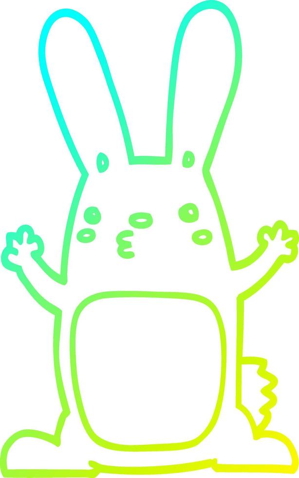 cold gradient line drawing cartoon rabbit vector