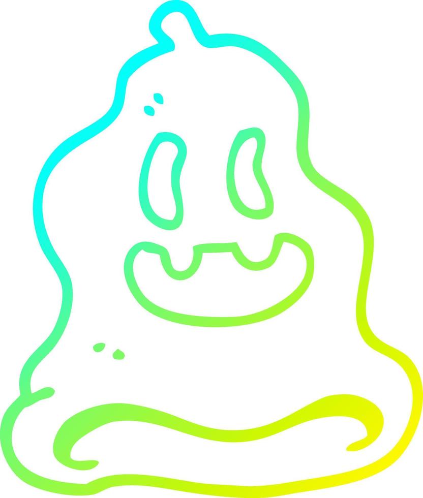 línea de gradiente frío dibujo fantasma espeluznante de dibujos animados vector