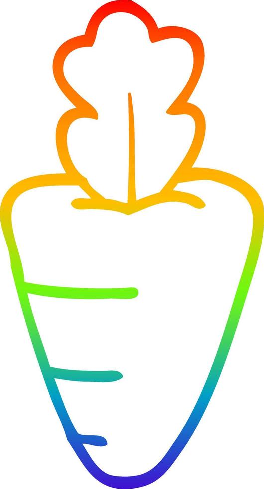 rainbow gradient line drawing cartoon healthy carrot vector