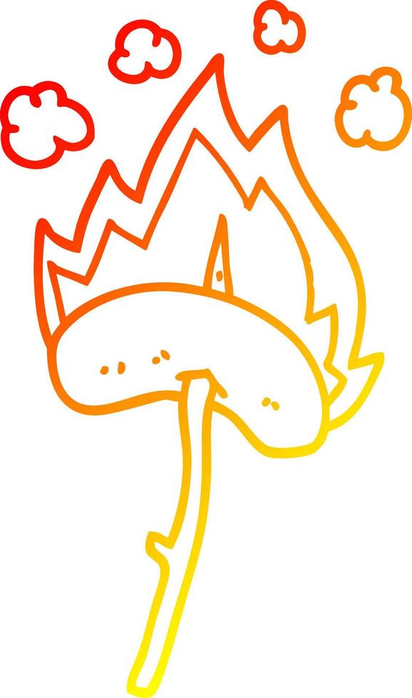 caliente gradiente línea dibujo dibujos animados hot dog vector