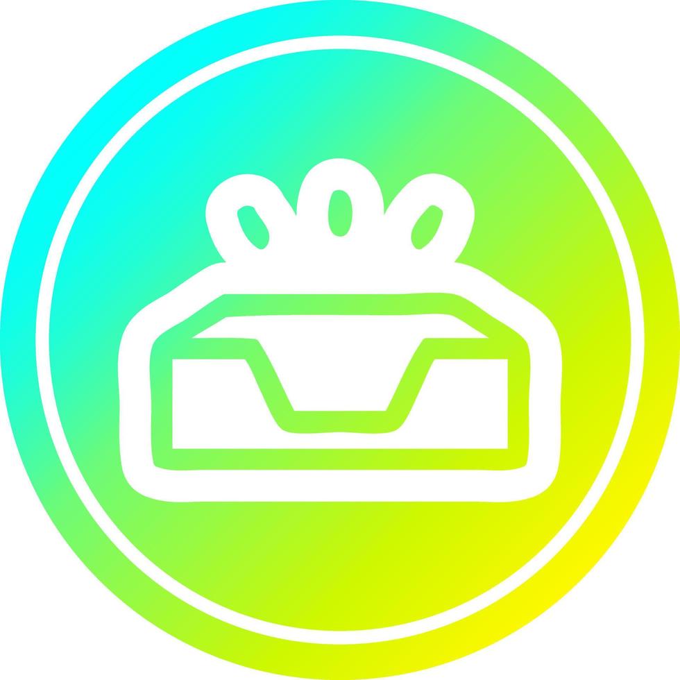 empty in tray circular in cold gradient spectrum vector
