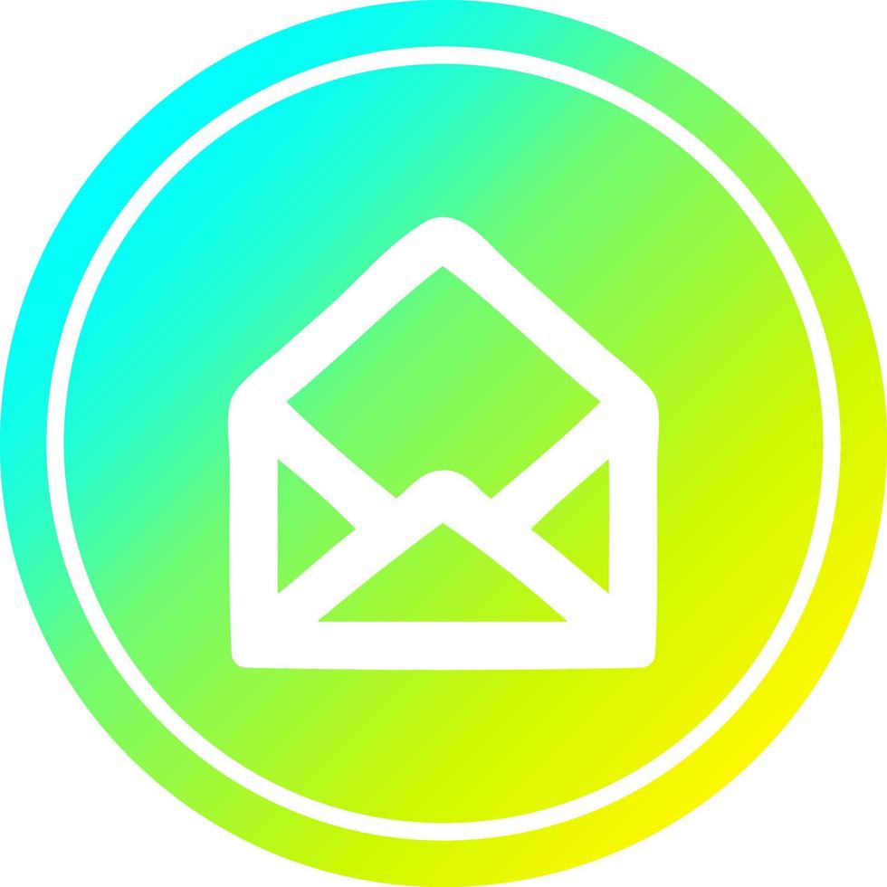 envelope letter circular in cold gradient spectrum vector