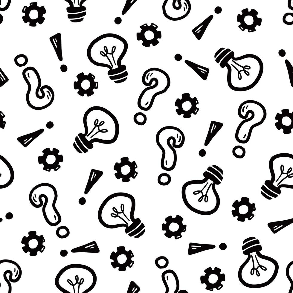 Hand drawn seamless pattern of brainstorm vector