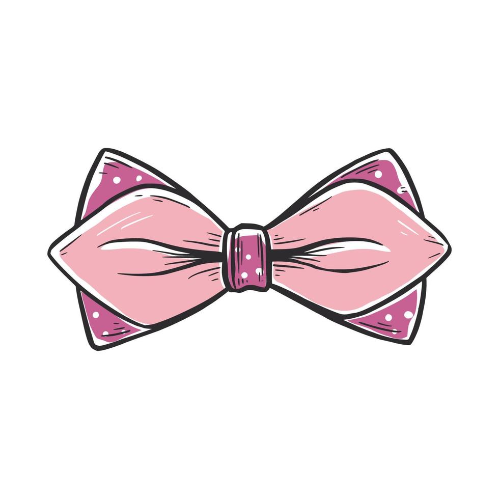 Tie bow color doodle sketch vector
