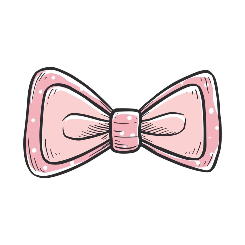 Tie bow color doodle sketch vector