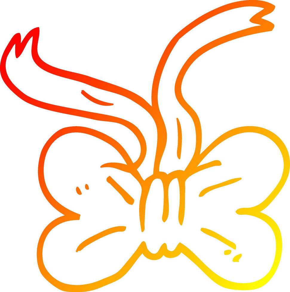 warm gradient line drawing cartoon bow tie vector