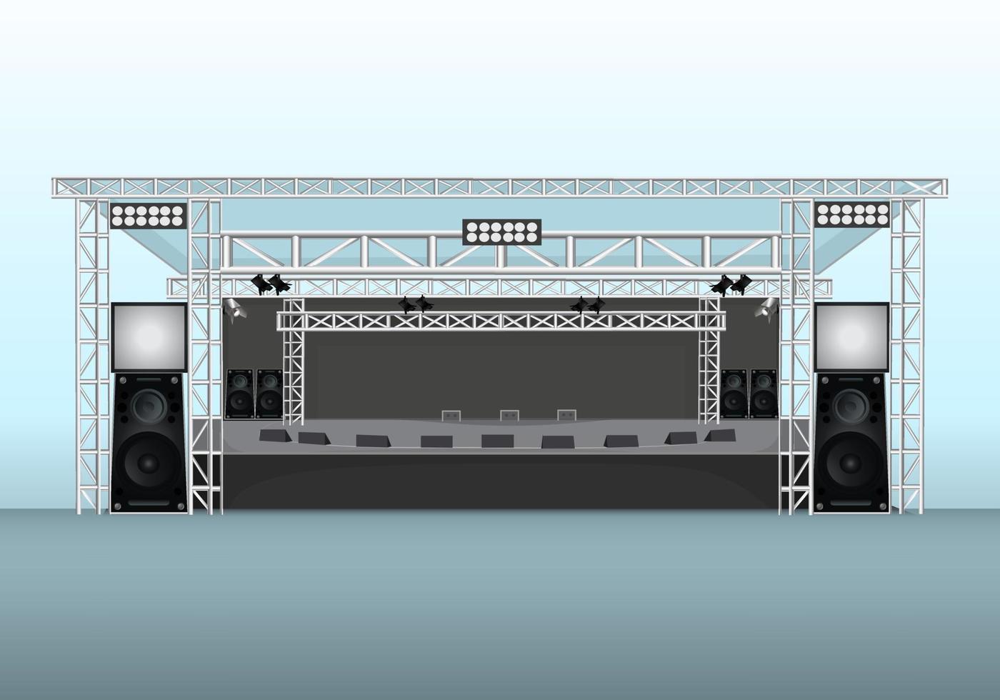 Music Stage Design. Music concert stage. Music Stage Mock up. Vector illustration