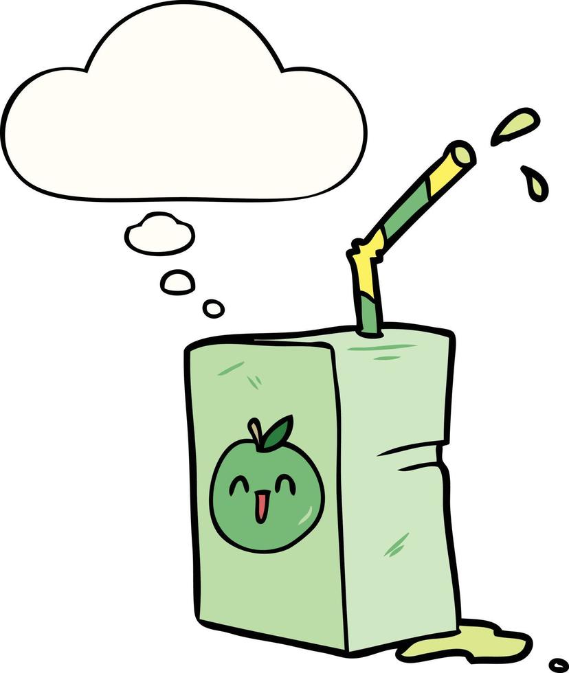 cartoon juice box and thought bubble vector