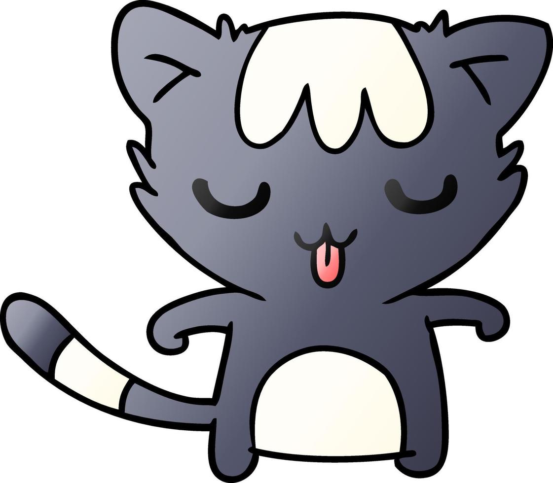 gradient cartoon of a kawaii cute racoon vector