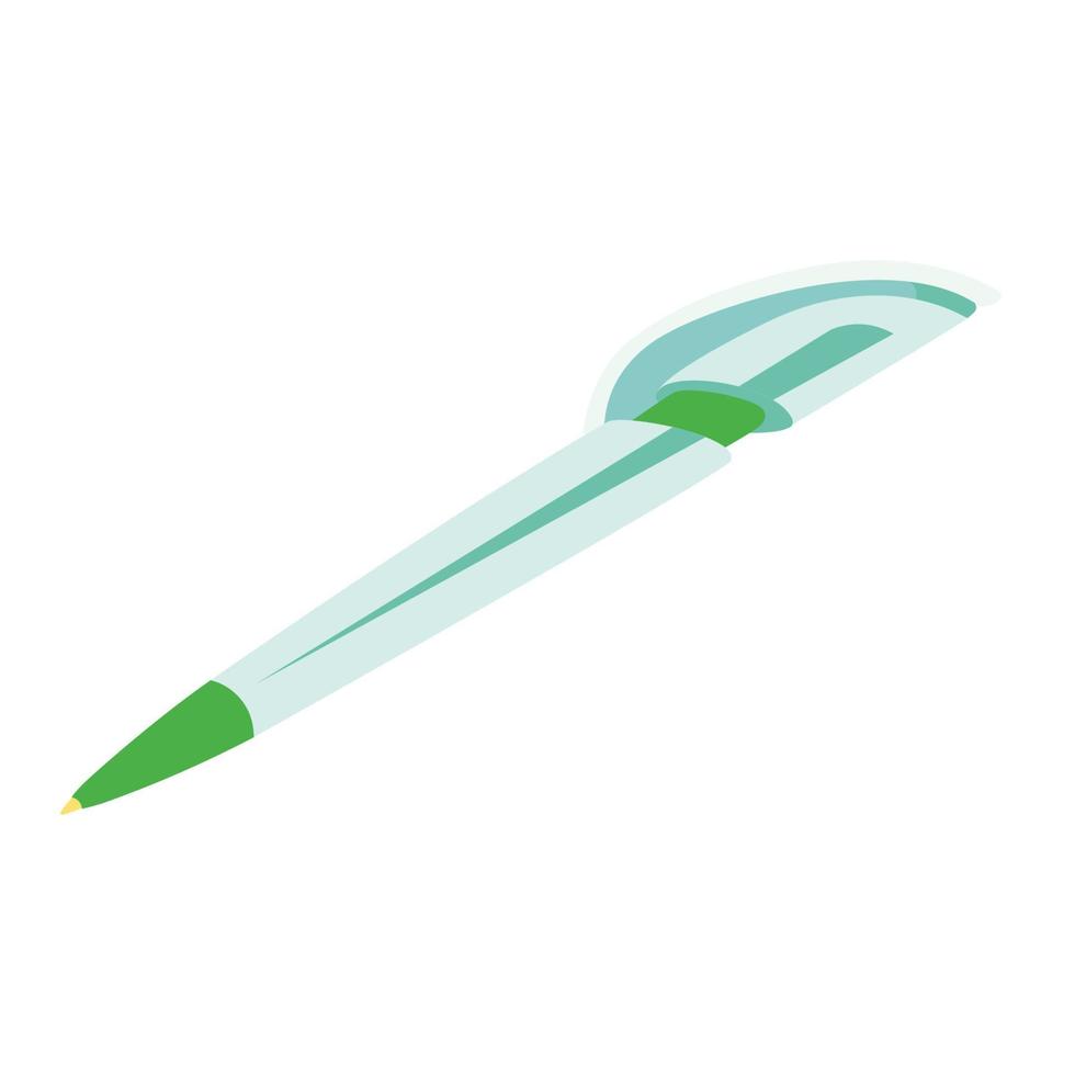 el bolígrafo verde con relleno negro es adecuado para ilustraciones de vectores de papelería de oficina y escuela