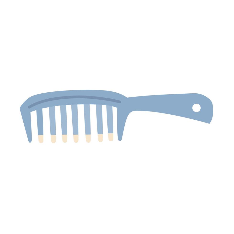 The blue comb has a soft color for styling and straightening vector illustration