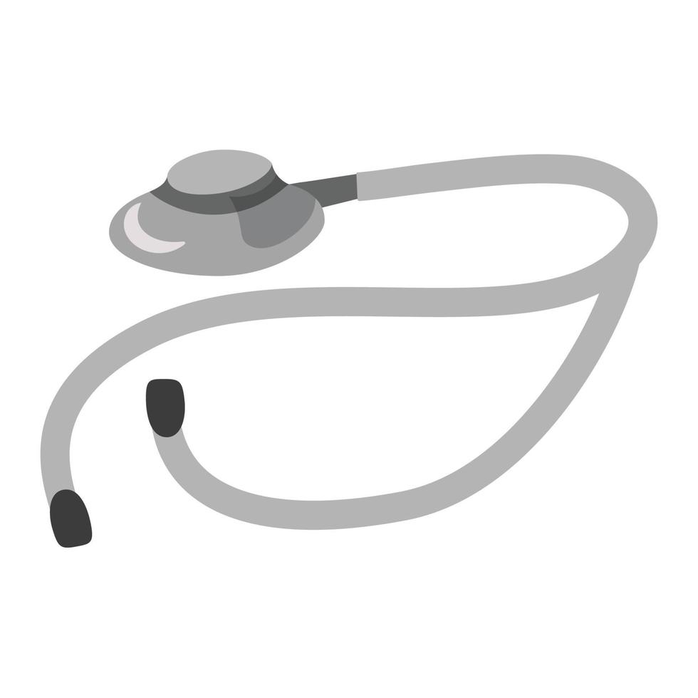 flat design stethoscope, which is usually used to listen to sounds from inside the body, one of which is to hear the sound of the heartbeat and detect abnormalities vector