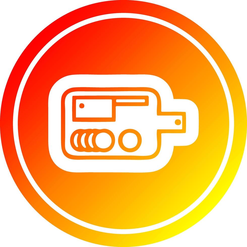 chopping board circular in hot gradient spectrum vector