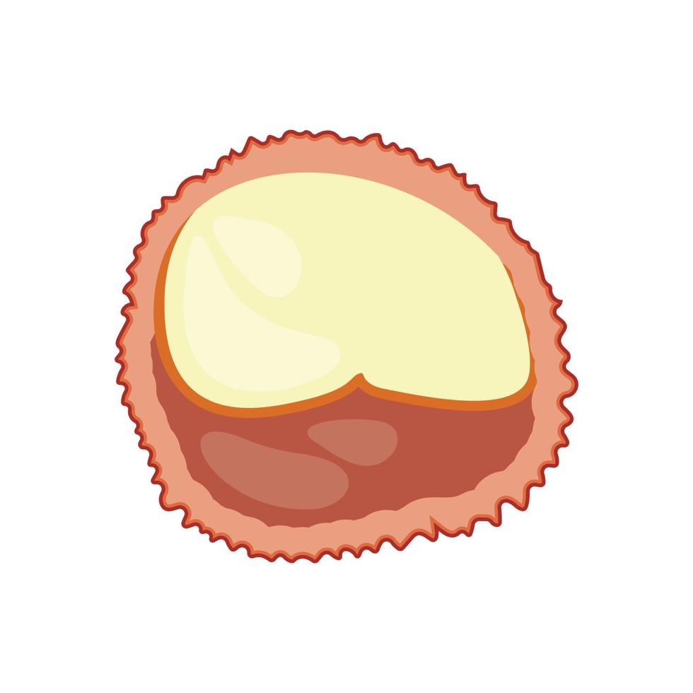 Flat design of a lychee isolated on a white background. vector