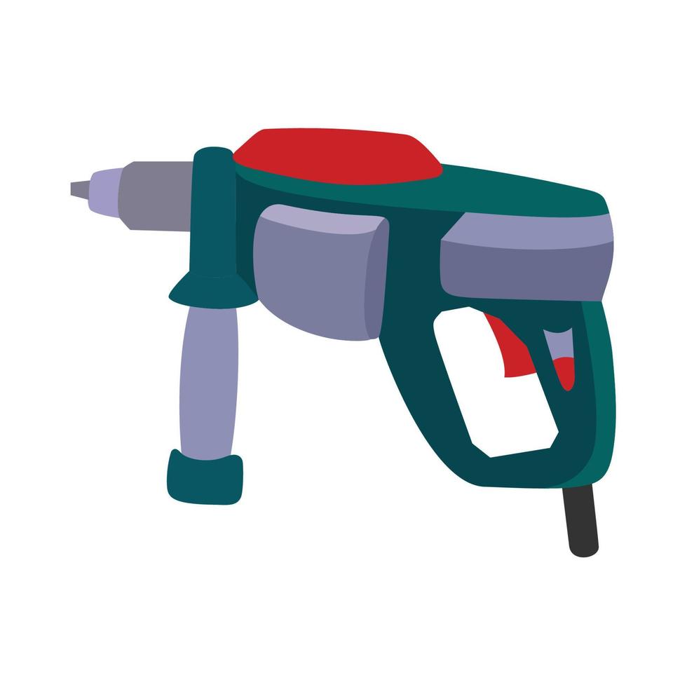 Corded drills can be used to drill gypsum, wood, and iron if only using a small drill bit vector illustration