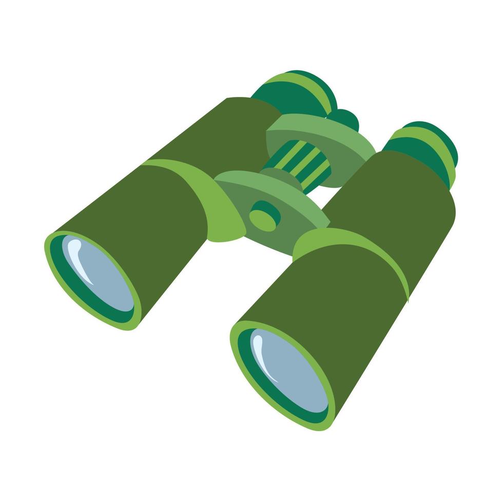 Binoculars in dark green flat design illustration vector