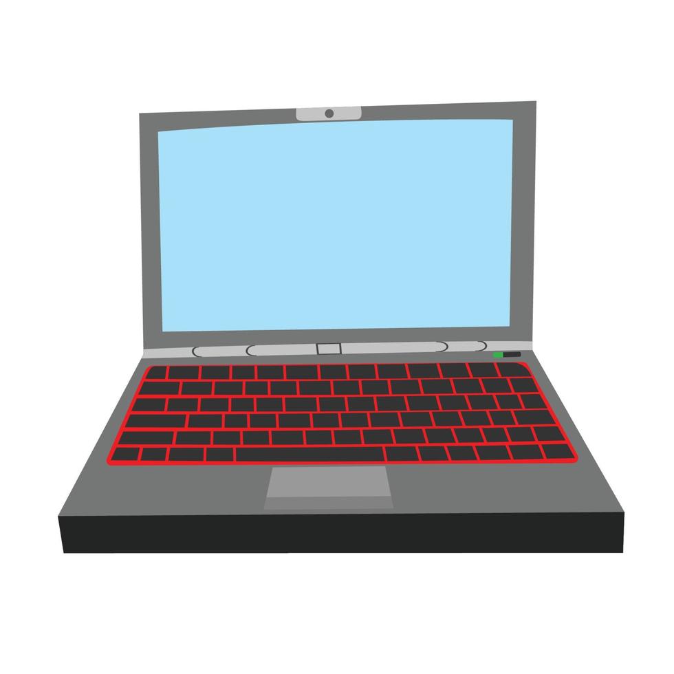 laptop, a relatively small and light personal computer. A flat design illustration vector