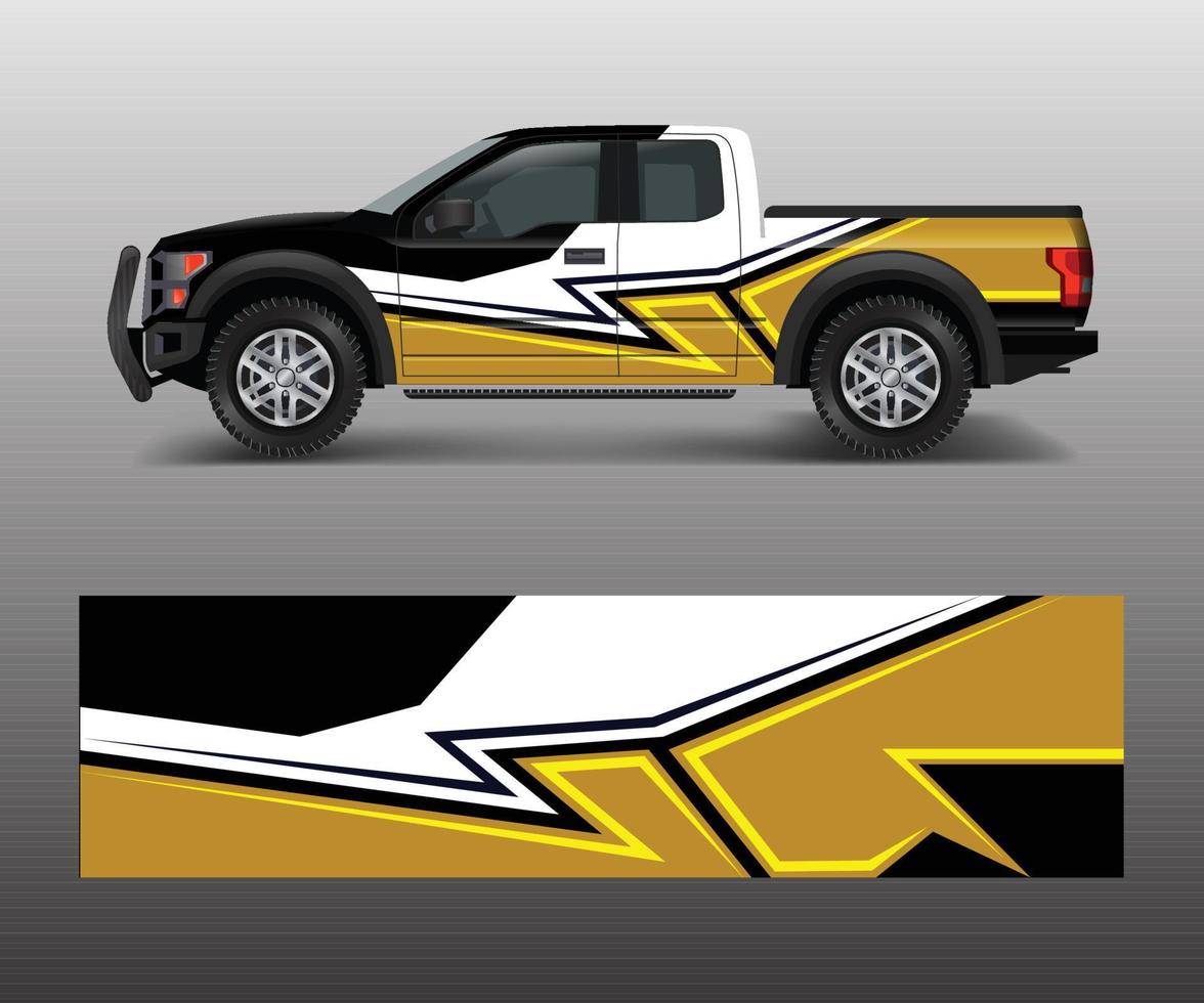 truck and cargo van wrap vector, Car decal wrap design. Graphic abstract stripe designs for vehicle, race, offroad, adventure and livery car vector