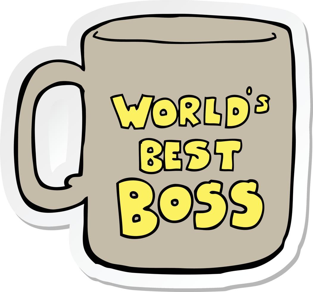 sticker of a worlds best boss mug vector