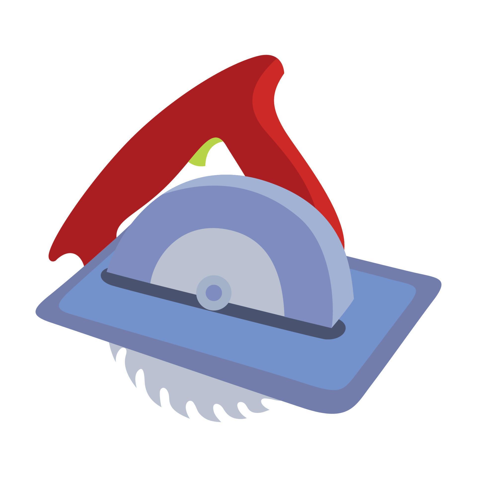 Vector illustration of a circular saw in an elegant color scheme