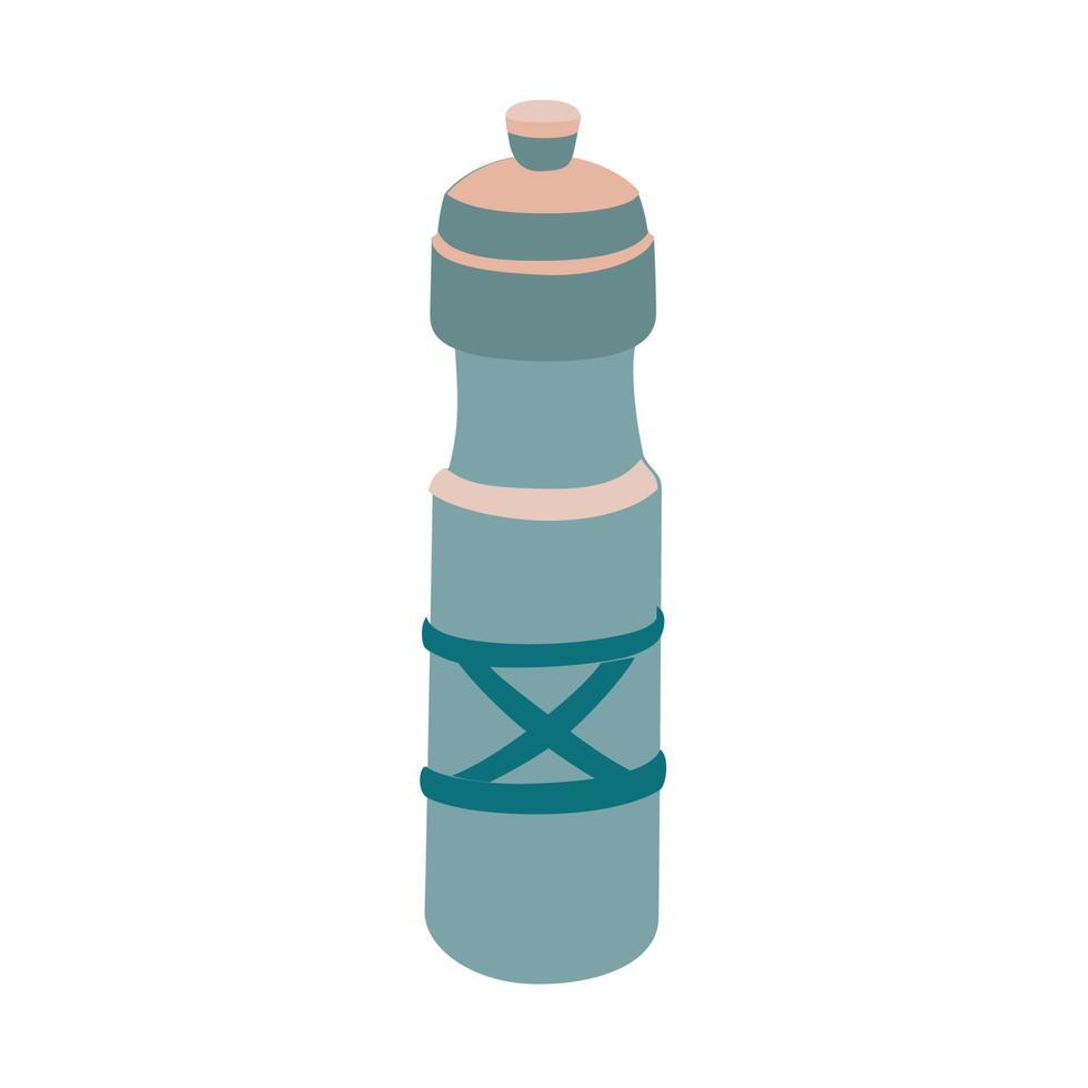 drinking bottle with a soft blue color and flat design illustration. vector
