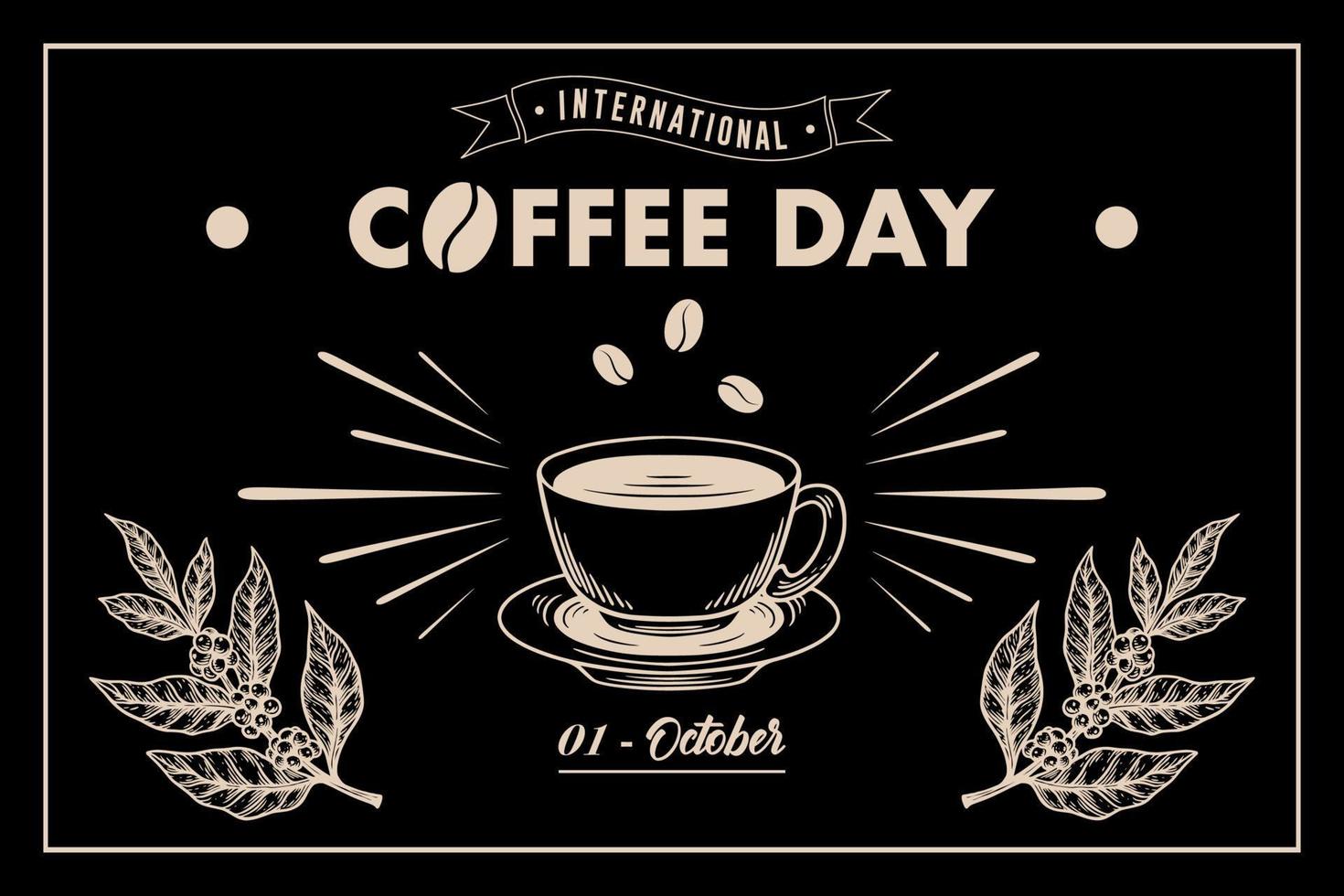 International coffee day background template design vector