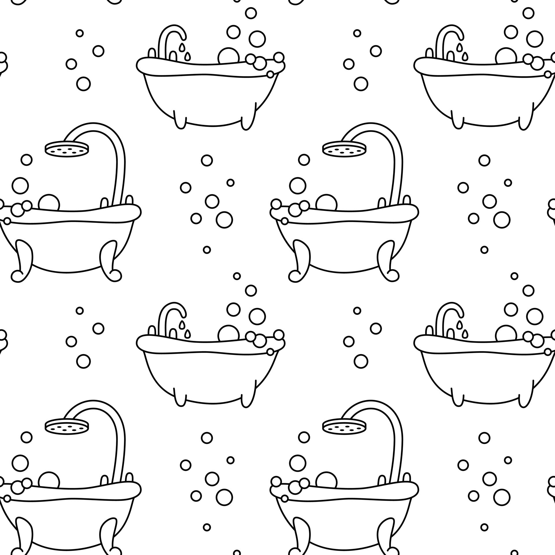 Vector black and white seamless bubble bath pattern 10582489 Vector Art