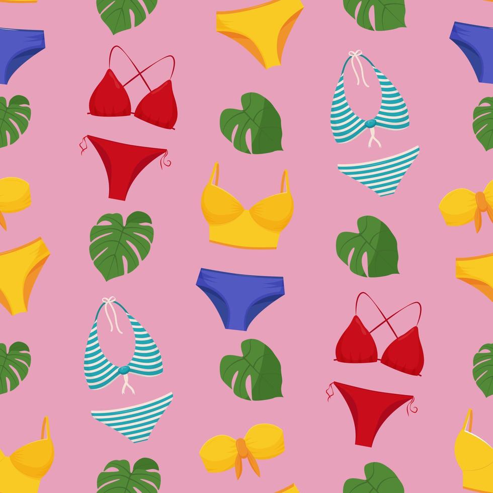 patrón sin traje de baño de mujer. tops y fondos de bikini de moda. trajes de baño de mujer para las vacaciones de verano. 10582645 Vector en Vecteezy