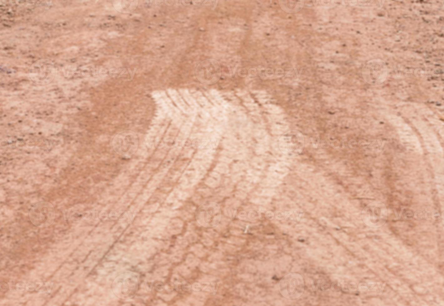 Wheel track of the old tractor. photo