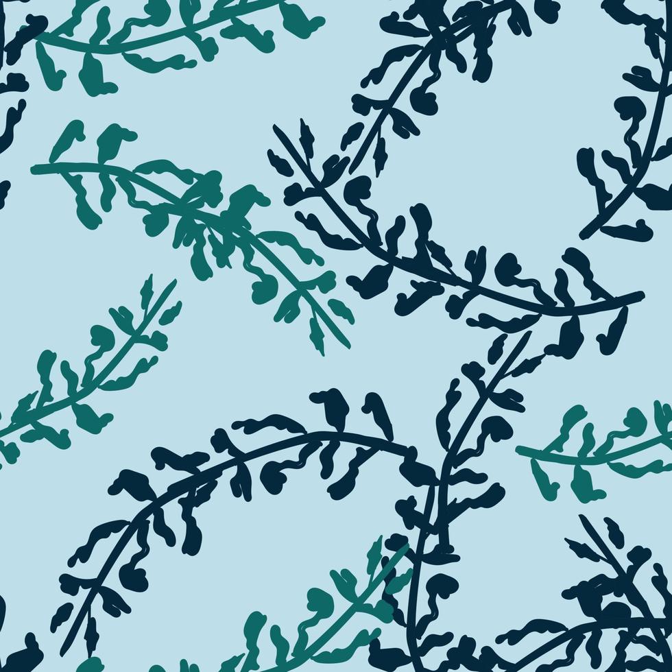 Baby Blue Tropical Leaf Seamless Pattern Design vector